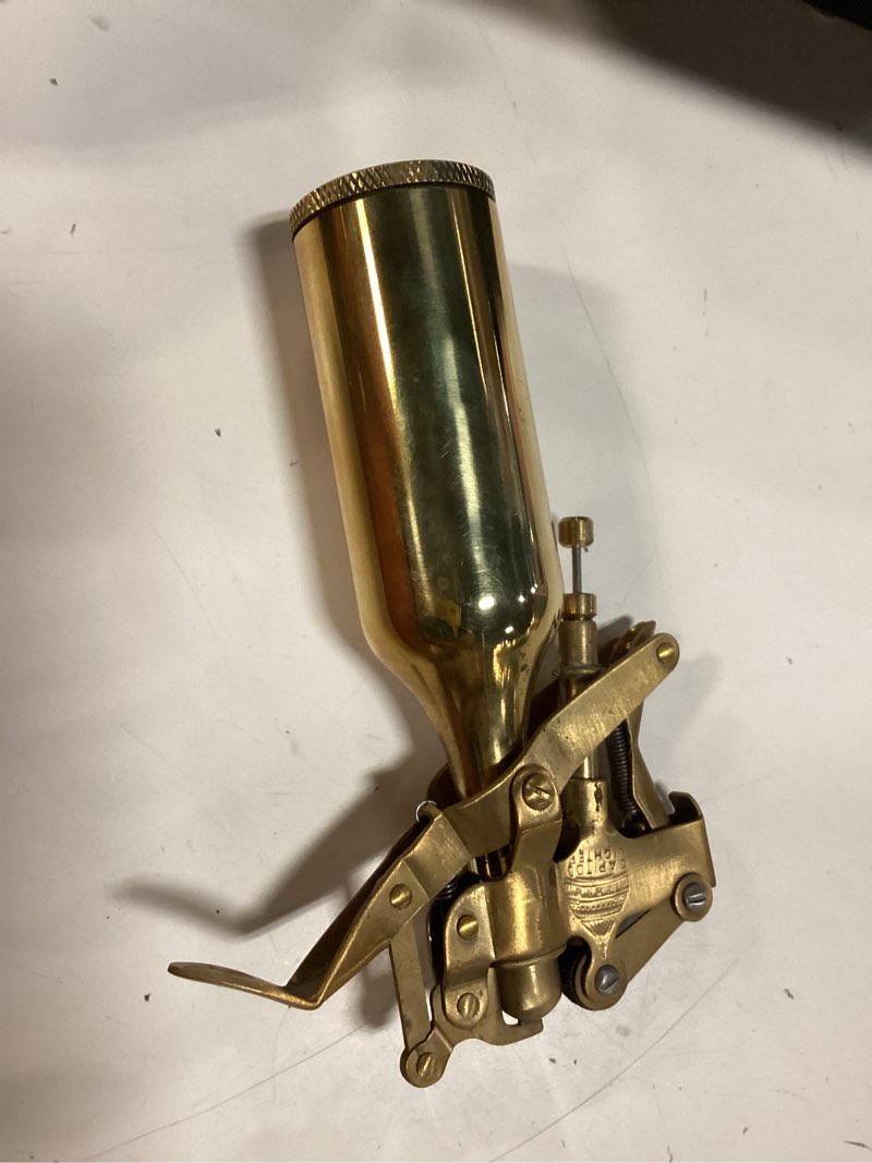 Condition photo showing New/Like New for the capitol lighter, vintage trench lighter antique kerosene fluid refillable copper lighters, replica classic unique table lighters collection gift for man dad (fuel not included)