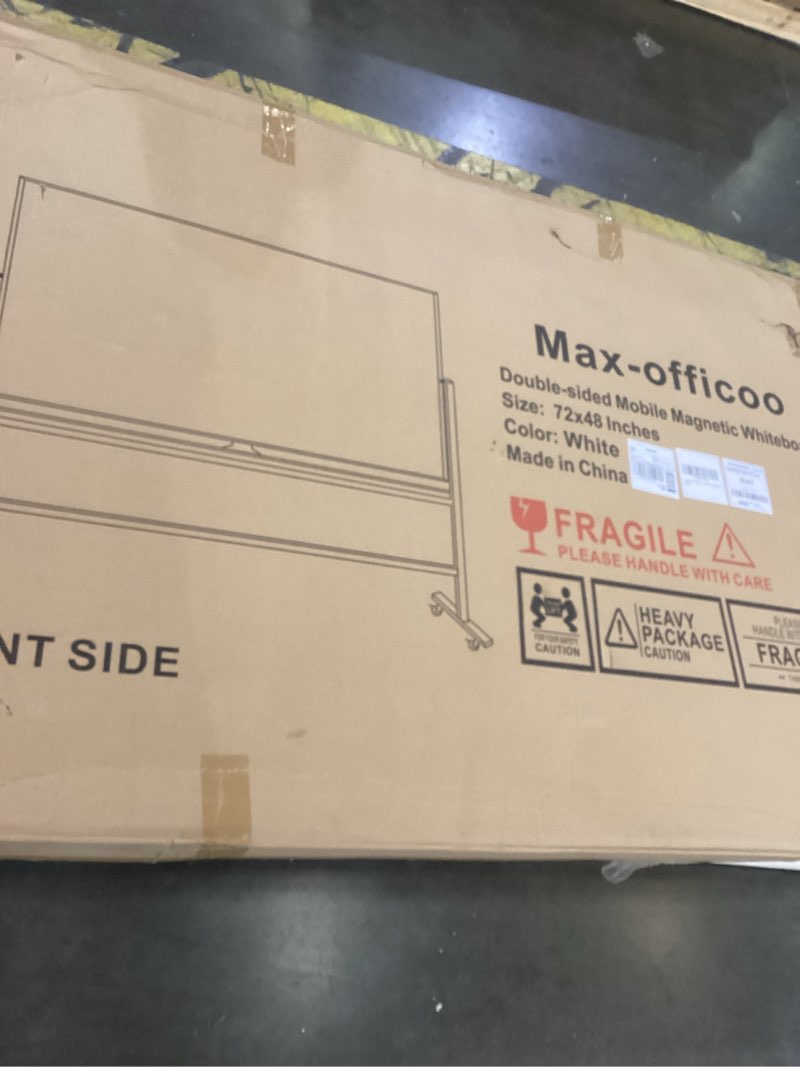 max-officoo magnetic white board dry erase whiteboard with rolling stand 72"x48" double-sided mobile