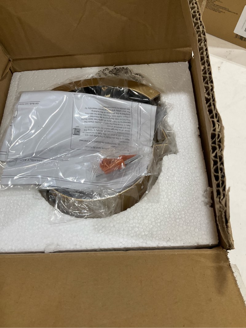 Condition photo showing Good Condition for gold modern wall sconces for bathroom, 1-light alabaster sconce wall light fixture for bedroom, unique sconce lighting for living room, 1 pack