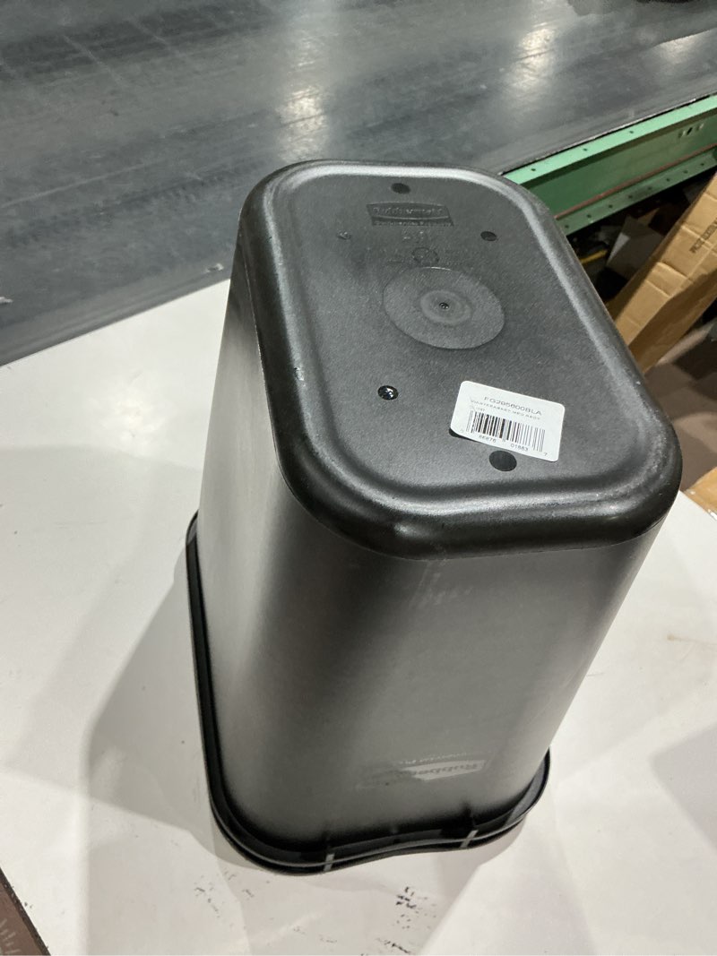 Condition photo showing Good Condition for rubbermaid commercial products resin wastebasket/trash can, 7-gallon/28-quart, black, plastic, for bedroom/bathroom/office, fits under desk/sink/cabinet 7 gallons black 1