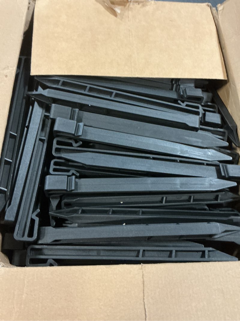 Condition photo showing Good Condition for jetec 200 pack plastic landscape edging anchoring stakes bulk 10'' 12'' black garden landscape ancho