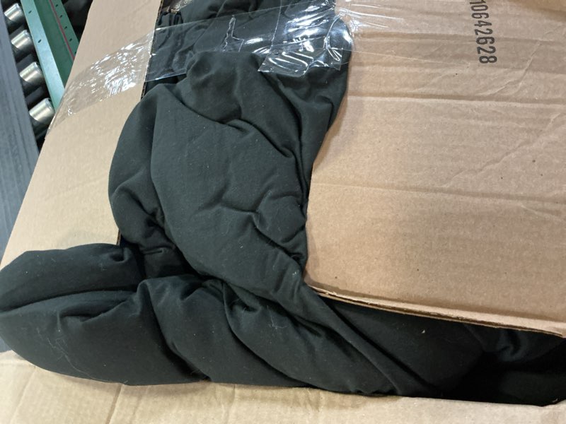 Condition photo showing As Is for cozylux queen comforter set black, 7 pieces pintuck bed in a bag, premium black comforter queen size, pinch pleat bedding sets with comforter, sheets, pillowcases & shams black queen