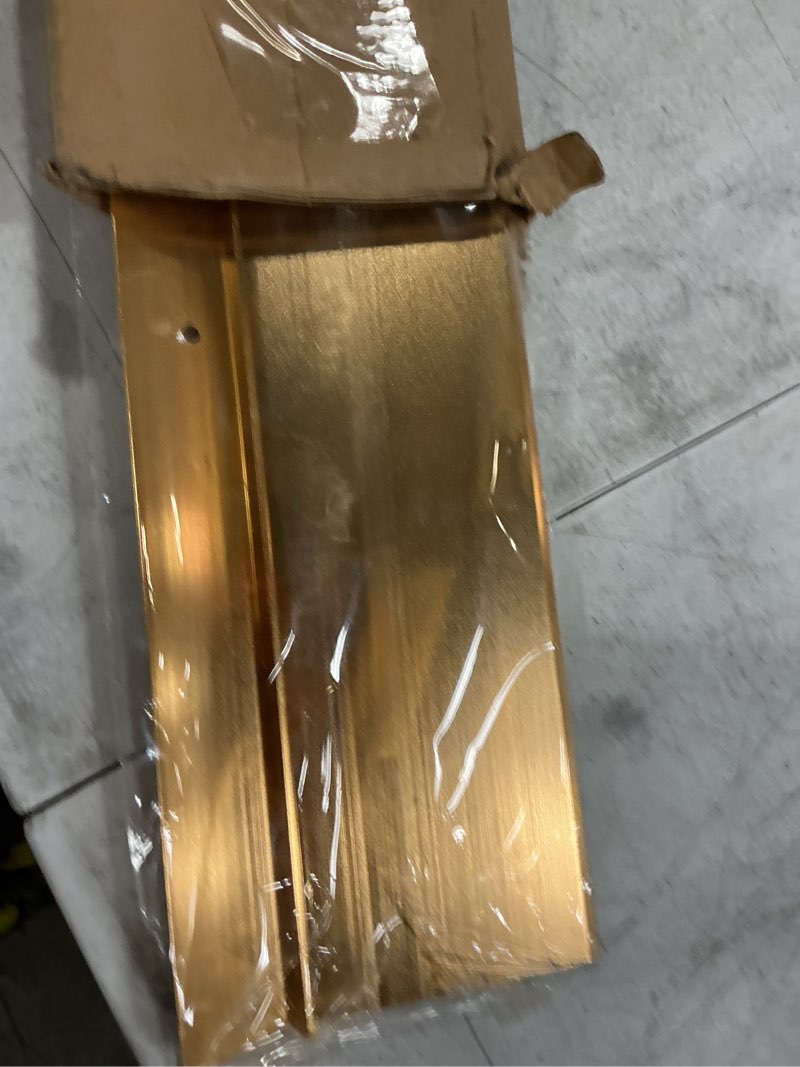 Condition photo showing Good Condition for metal floor transition strip, aluminum threshold for doorways, for gap from 0.4?to 1.6?, for doorways tile wood vinyl laminates, size 36in x 4in x 1.32 in (gold, 1pack) 1pcs gold