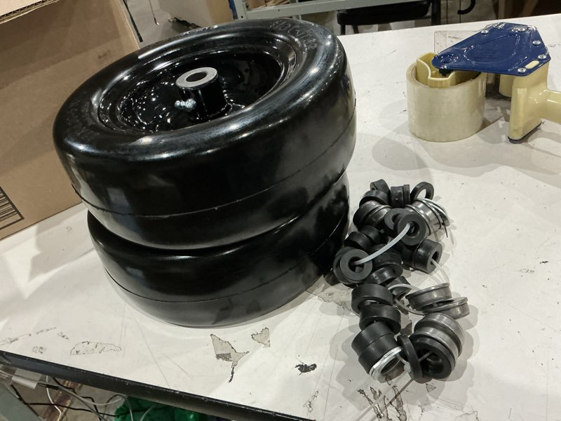 Condition photo showing Good Condition for 11x4.00-5 zero turn flat free tires for mower front tires, load 350lbs
