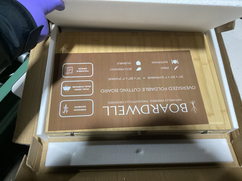 boardwell extra large foldable stovetop cover cutting board – double-sided 29" x 21" collapsible cha