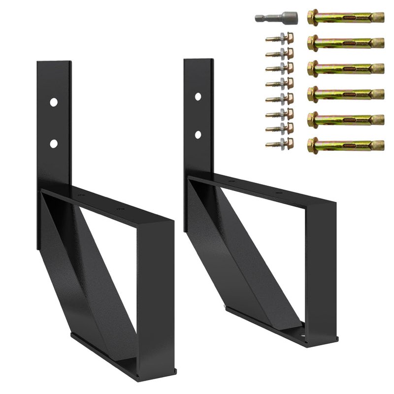 garvee steel stair riser 2 pack, 1-step steel stair stringer for outdoor steps, durable powder-coated steel, weather resistant, stable triangular design, black