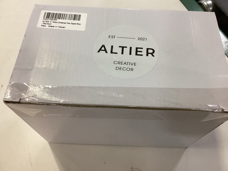 Condition photo showing New/Like New for Altier 11" Wide Red Christmas Tree Topper Bow 4 Tails Streamers with 3 Yards Long Each for Home Decoration Treetop Handmade Bow Ornament Holiday Party