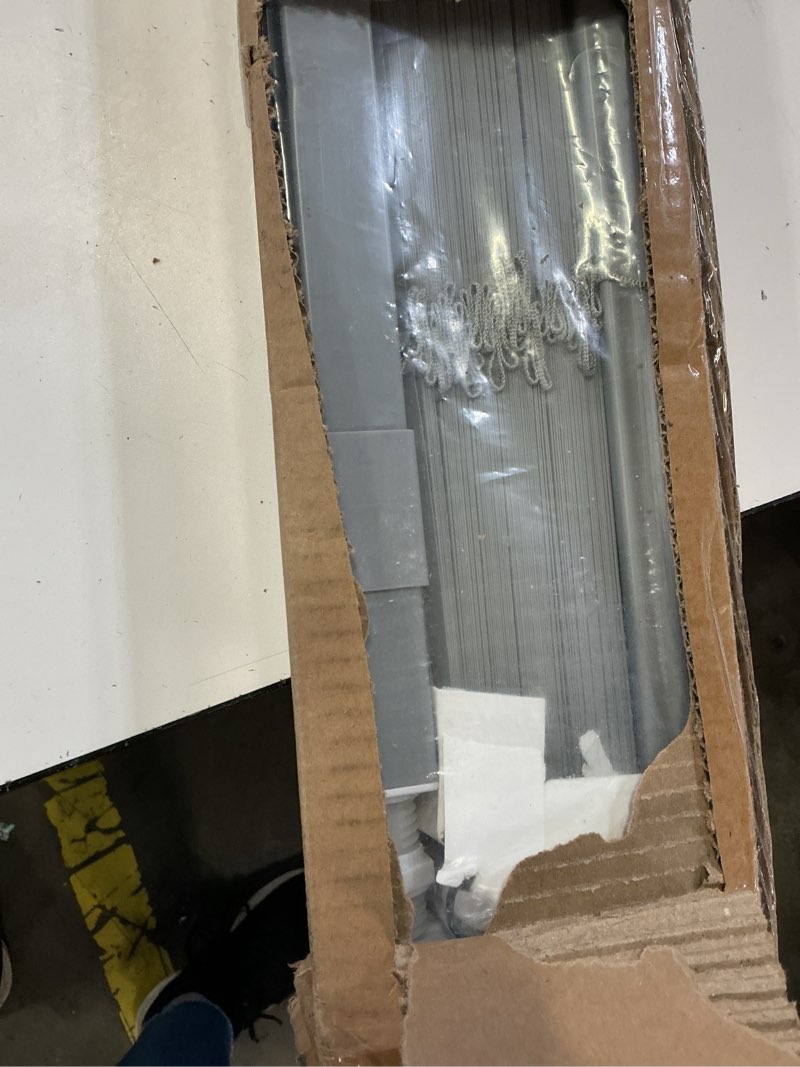 Condition photo showing New/Like New for lazblinds no tools no drill cordless 1" vinyl mini blinds, 100% privacy s-curve blinds for indoor windows, room darkening horizontal window blinds and shades for home, 43" w x 64" h, grey grey 43" w x 64" h