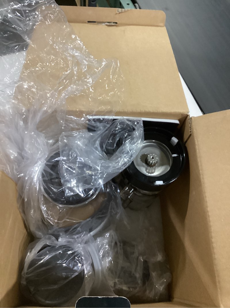 Condition photo showing As Is for **incomplete** (one glass missing)tribest pbg-5050-a portable blender for shakes and smoothies with glass blender cups, chrome personal blender