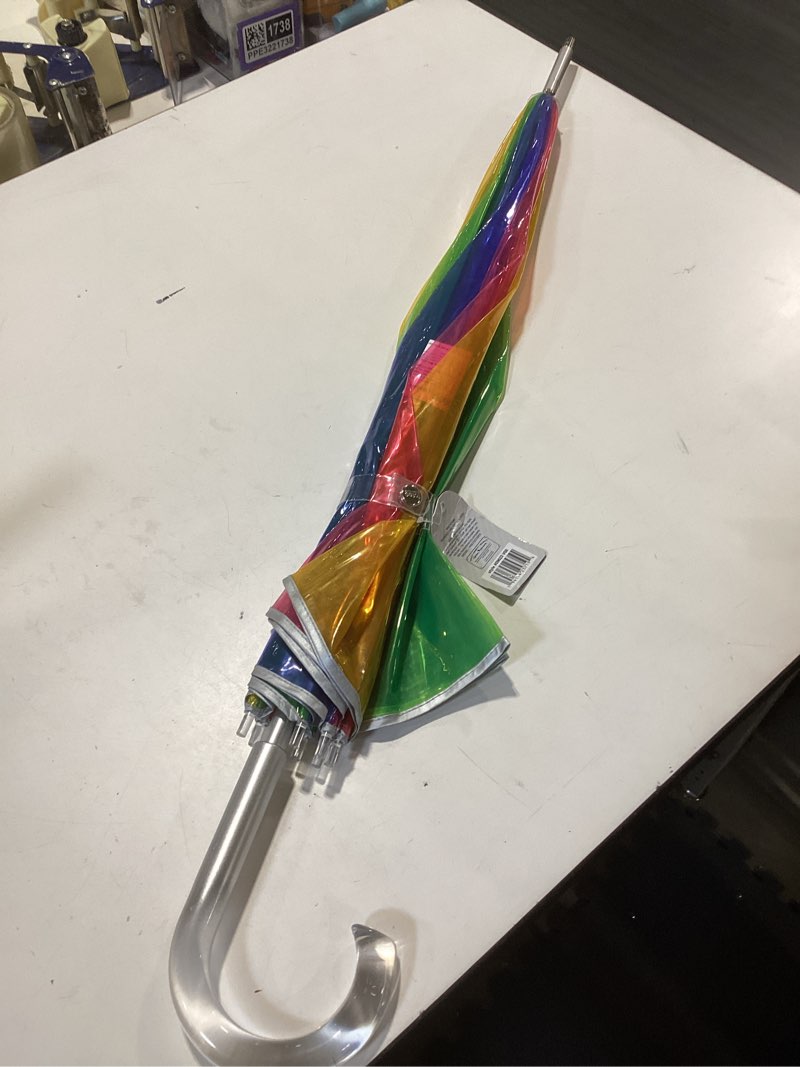 Condition photo showing Good Condition for totes adult clear bubble umbrella with dome canopy and lightweight wind and rain protection rainbow 51" canopy