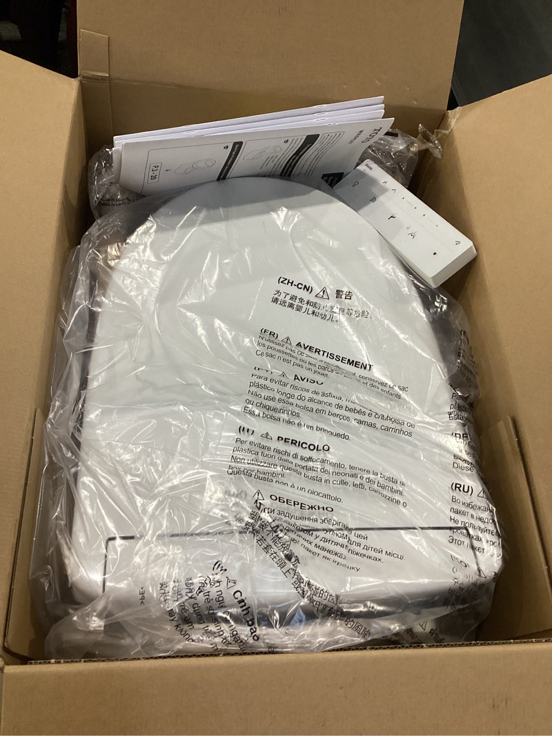 Condition photo showing Good Condition for toto® washlet® s5 electronic bidet toilet seat with instantaneous water heating, premist and ewater+ wand cleaning, round, cotton white - sw3445#01 cotton white round contemporary lid