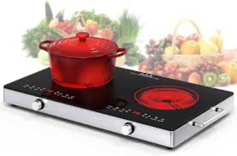 vbgk 2 burner electric cooktop,110v 2400w electric stove top with touch control,9 heating level,time