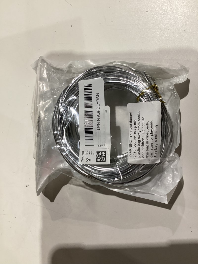 Condition photo showing New/Like New for TecUnite Aluminum Craft Wire for Sculpting Armature Bendable Craft Wire for DIY Jewelry Making (1 Roll,Silver,10 M X 3 mm) 10 M x 3 mm Silver 1