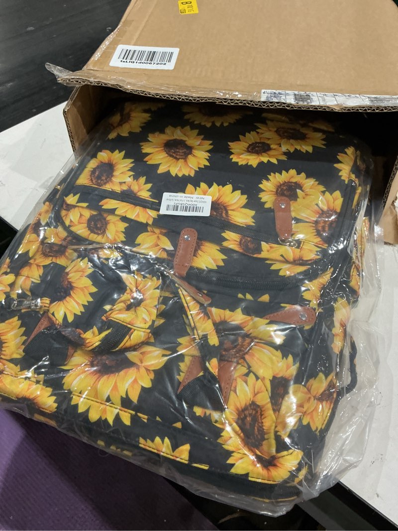 Condition photo showing New/Like New for kabaqoo diaper bag backpack with detachable changing station, large capacity baby diaper bags for boys & girls, baby registry search stuff & shower gifts, newborn essentials must haves, sunflower print