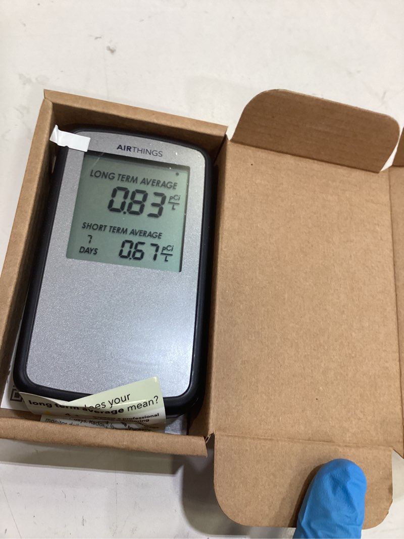 Condition photo showing Good Condition for airthings corentium home radon detector 223 portable, lightweight, easy-to-use, (3) aaa battery operated, usa version, pci/l original