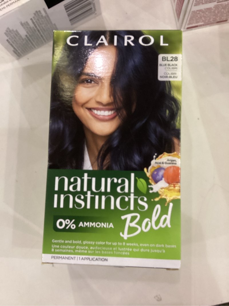 Condition photo showing New/Like New for Clairol Natural Instincts Bold Permanent Hair Dye, BL28 Blue Black Colibri Hair Color, Pack of 1 BL28 Blue Black Colibri 5.85 Fl Oz (Pack of 1)