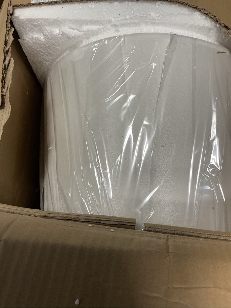 Condition photo showing New/Like New for modern white ceramic table lamp, 27" linden ball lamp tapered drum shade farmhouse large nightstand design for living room, bedroom and office