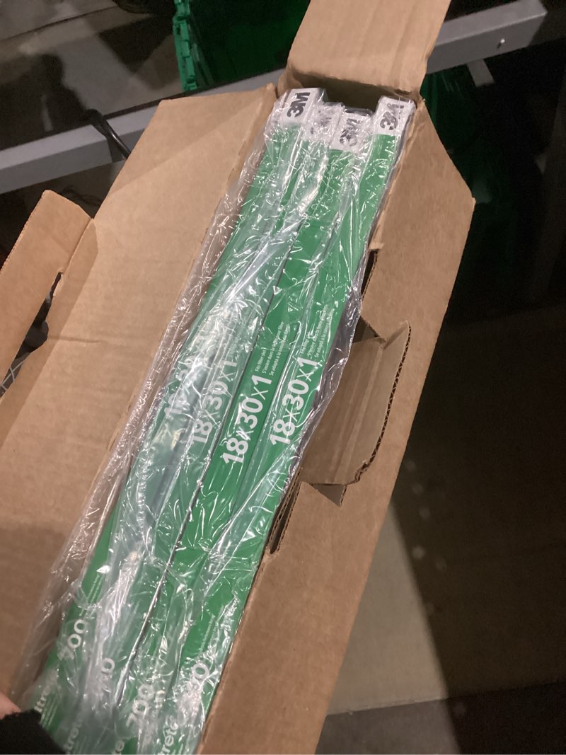 Condition photo showing New/Like New for Filtrete 18x30x1 AC Furnace Air Filter, MPR 700, MERV 8, Tough on Pollen, Easy on Airflow, 3-Month Pleated 1-Inch Electrostatic Air Cleaning Filter, 4-Pack (Actual Size 17.81 x 29.81 x 0.81 in)