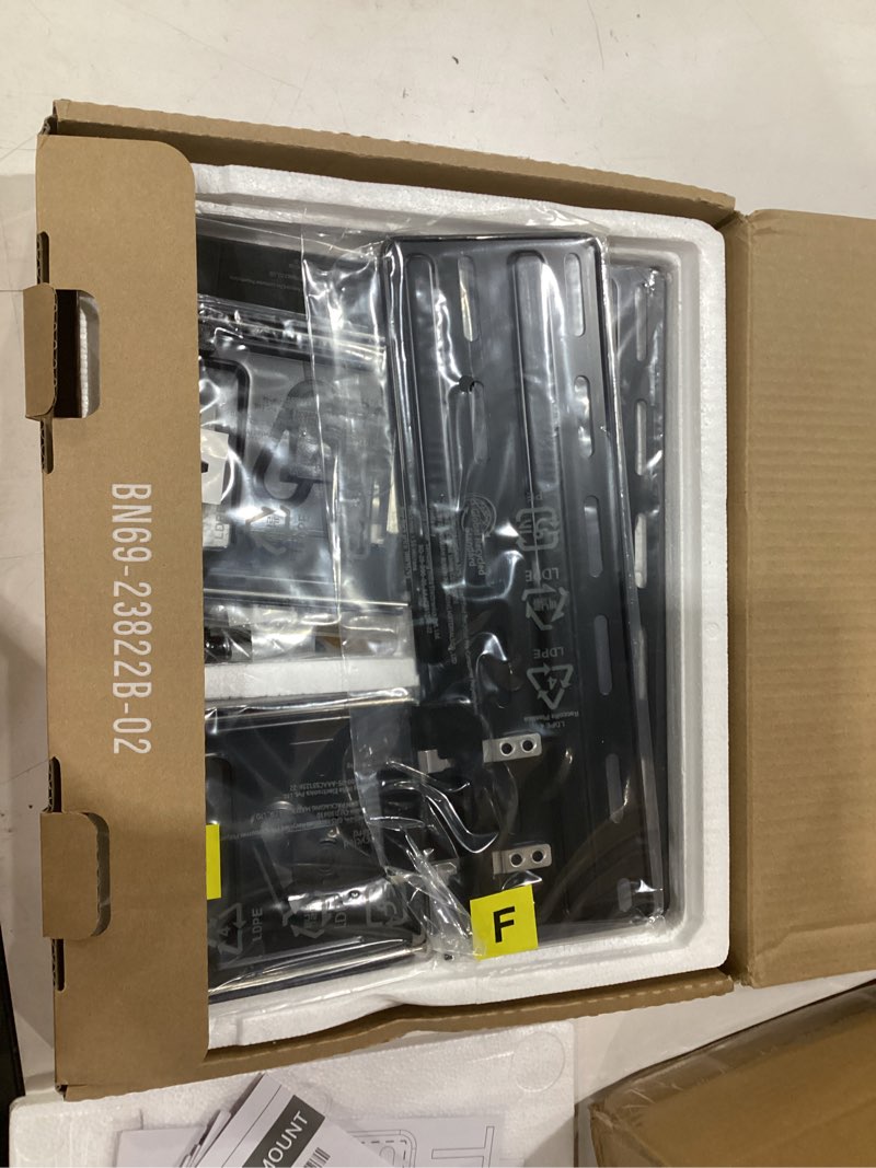 Condition photo showing Good Condition for samsung slim fit tv wall mount, compatible w/ 43”- 85” q series, crystal uhd series televisions, easy installation, blends w/any interior, minimalist look, wmn-b50eb/za, 2022, black 43”-85”