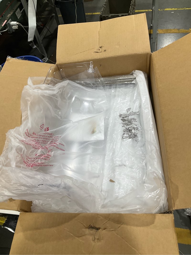 Condition photo showing Good Condition for ice food serving display tray, cold serving plate with clear roll top, 5qt stainless steel food serving tray, cooling food dishes display plate for home, buffet, restaurant, party