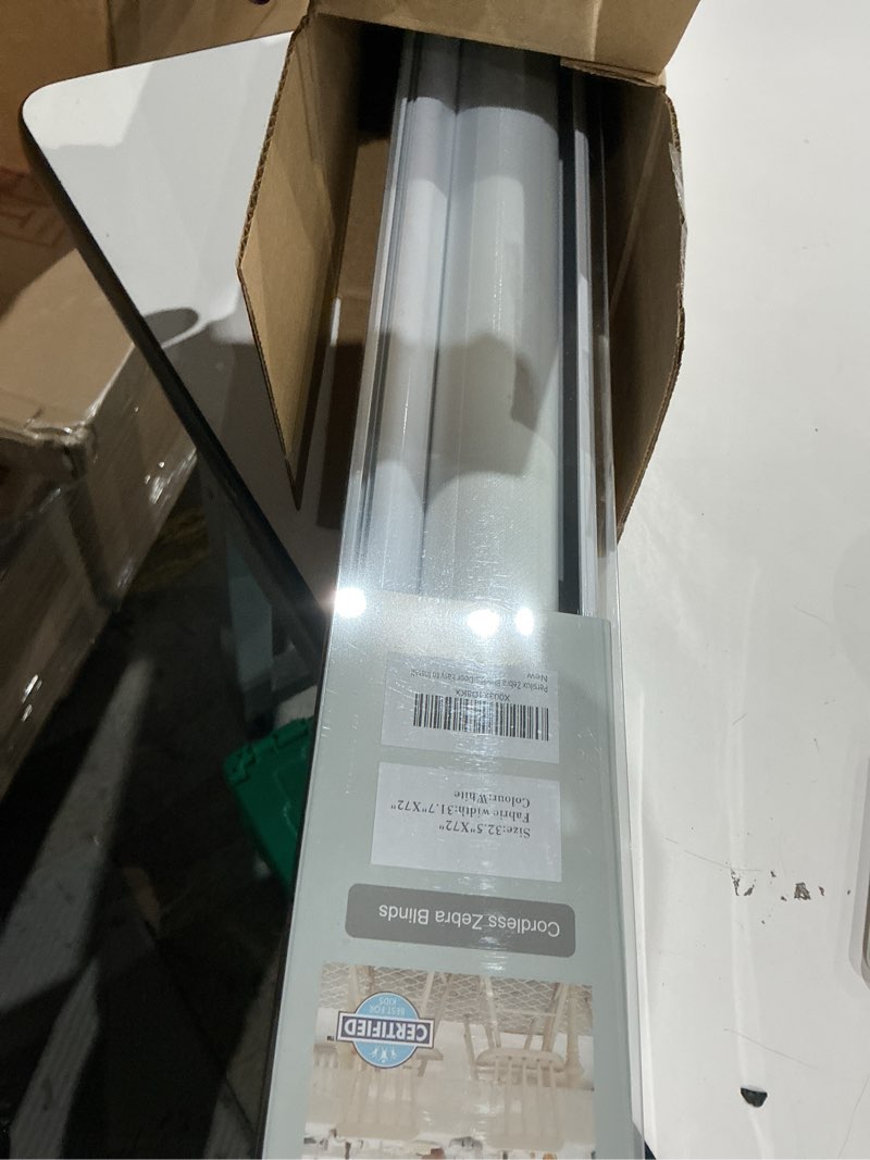Condition photo showing Good Condition for persilux zebra blinds cordless, zebra roller shades for windows (32.5" w x 72" h, white) light filtering day and night window drapes sheer shades for home, bedroom and sliding door easy to install 32.5"w x 72"h white