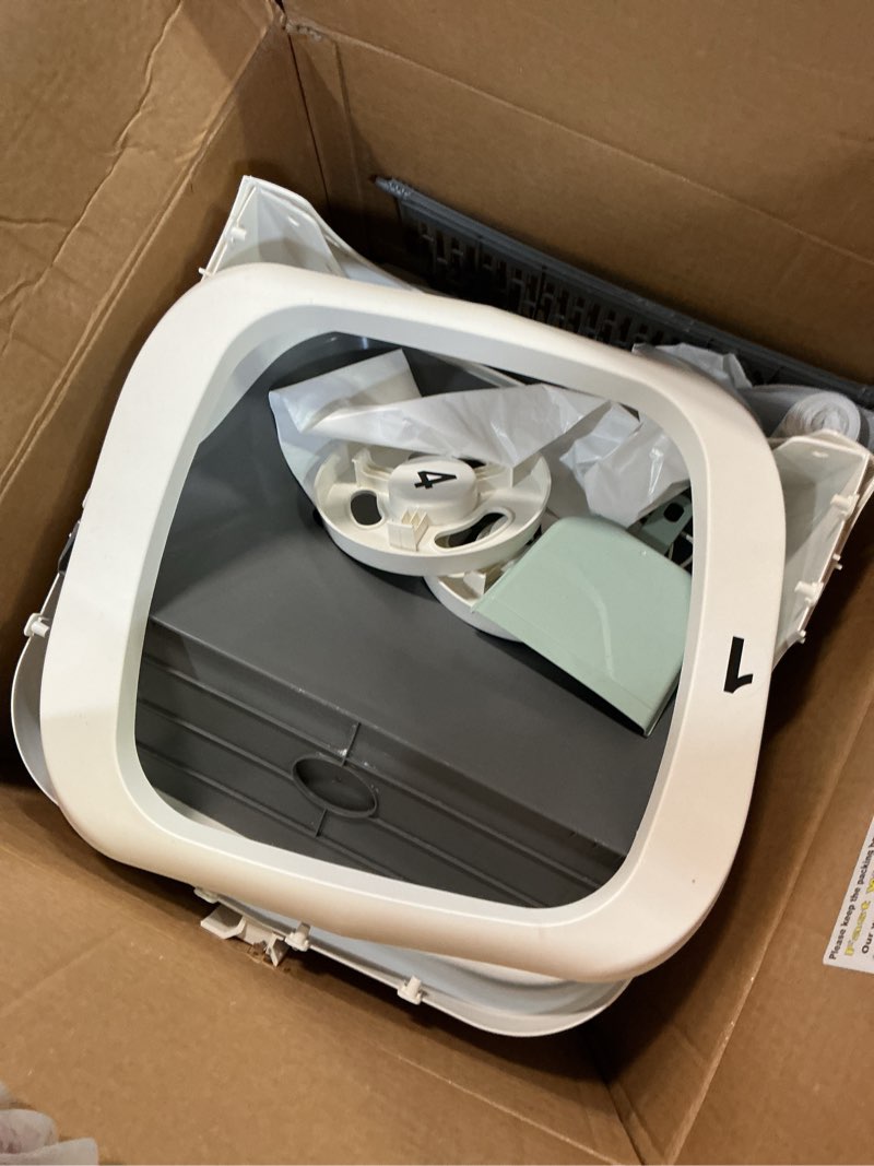 Condition photo showing Good Condition for automatic cat litter box self cleaning - app control and weight monitoring - ultra-quiet, suitable for medium cats and kittens, safe anti-pinch litter box (assembly required) - white