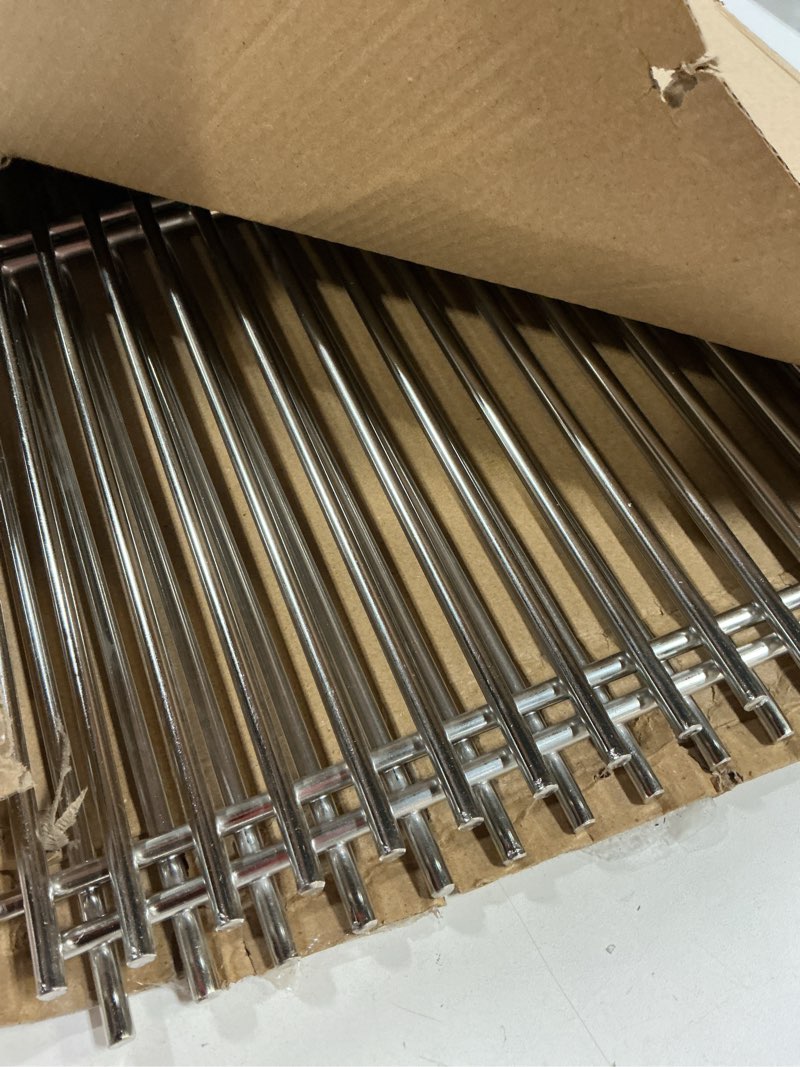 Condition photo showing New/Like New for 19.5" stainless steel cooking grates for weber genesis 300 series, weber genesis grill parts for genesis e310 e320 e330 s310 s320 s330, replacement parts for weber 7528/7524 19.5"d x 25.5"w
