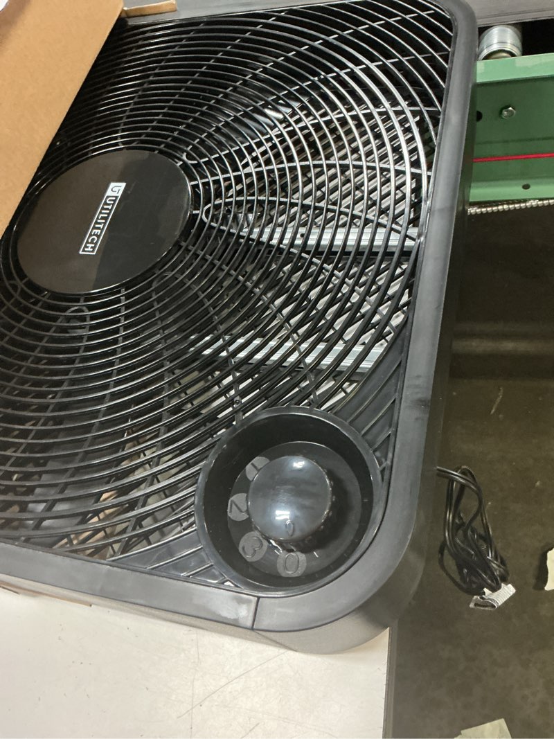 Condition photo showing Good Condition for utilitech 20-in 120-volt 3-speed high velocity indoor black box fan