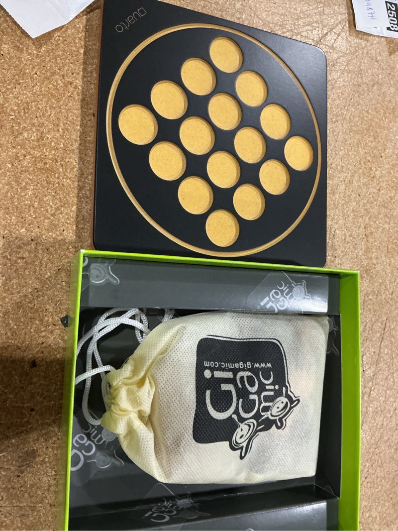 Condition photo showing Good Condition for quarto mini | mensa select winner | travel-friendly version of the, wooden abstract strategy game for kids & adults | family game night favorite | ages 8+ | 2 players | 15 min
