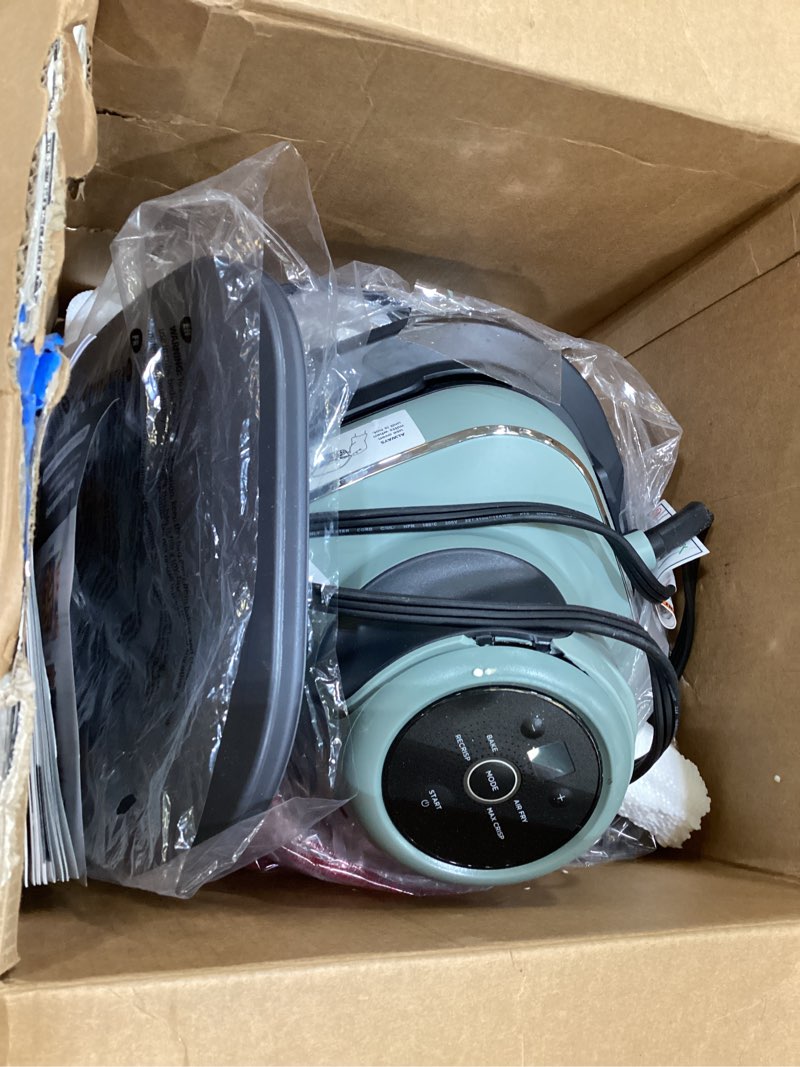 Condition photo showing As Is for Ninja Crispi 4-in-1 Glass Air Fryer | 450°F | Non-Toxic | 4QT & 6-Cup Glass Containers w/Lids | Microwave, Freezer, Dishwasher Safe | Max Crisp, Air Fry, Bake, Recrisp | Green | FN101SG Sage 4 QT