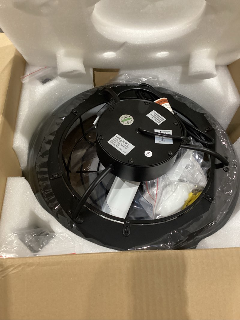 Condition photo showing Good Condition for 16" wall mounted fan indoor, quiet 6 speed wall mount fan with remote, light and timer, 360° adjustable tilt plug in wall fan for garage, bedroom, kitchen, living room, greenhouse, patio black 16"