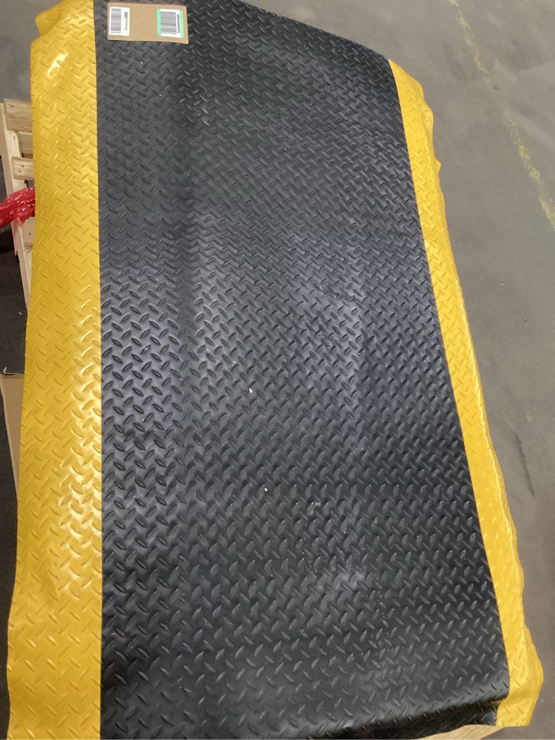 Vinyl Heavy Duty Sponge Industrial Anti-Fatigue Floor Mat Antistatic Anti-Slip Mat for Garage, Warehouses, 20mm Thickness(Black Yellow,60x90cm)