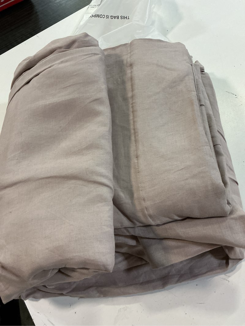 Condition photo showing Good Condition for  quince  european linen curtain - single panel  rose quartz 96”x96” 