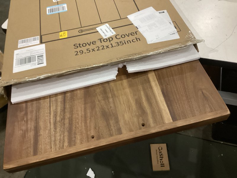 Condition photo showing Good Condition for noodle board stove cover with handles for electric, gas stove top (acacia wood) natutal acacia