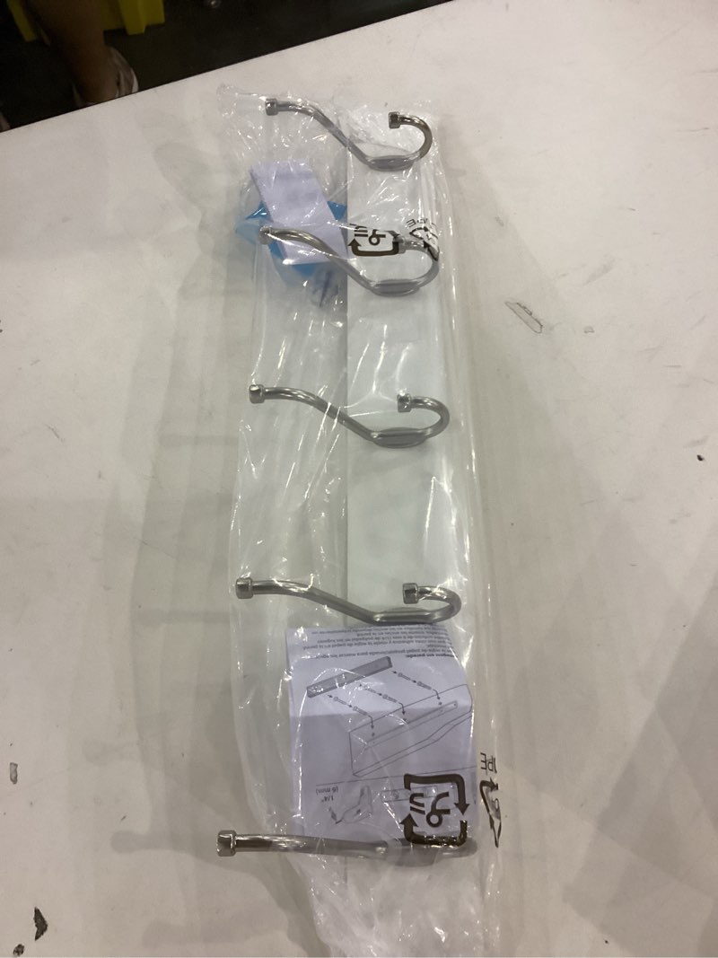 Condition photo showing New/Like New for Amazon Basics Rectangular Farmhouse Wall-Mounted Coat Rack with Storage Hooks, 5 Hooks, White White 5 Hook Single