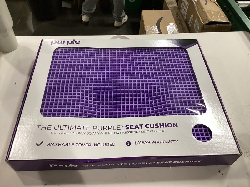 Condition photo showing New/Like New for purple ultimate seat cushion | pressure reducing grid designed for ultimate comfort | designed for gaming | made in the usa