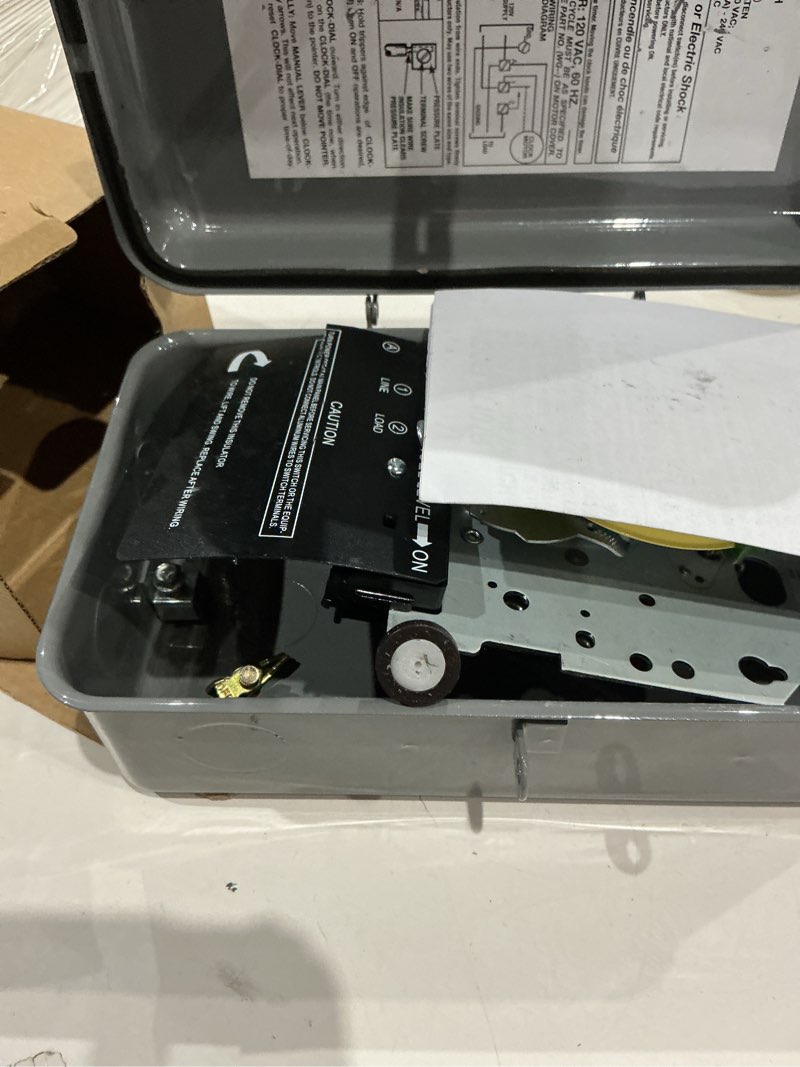Condition photo showing As Is for t101r mechanical timer switch, 208–277 vac 40 amp,pool pump switch, 24 hour 12 on/off for pump, heavy duty pool timers outdoor, timer for pump lights hvac systems, 5 years warranty