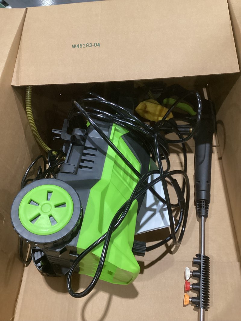 Condition photo showing Good Condition for pressure washer, power washer with foam cannon,high pressure cleaning machine with 4 nozzles for car, patio, driveway,fences,decks