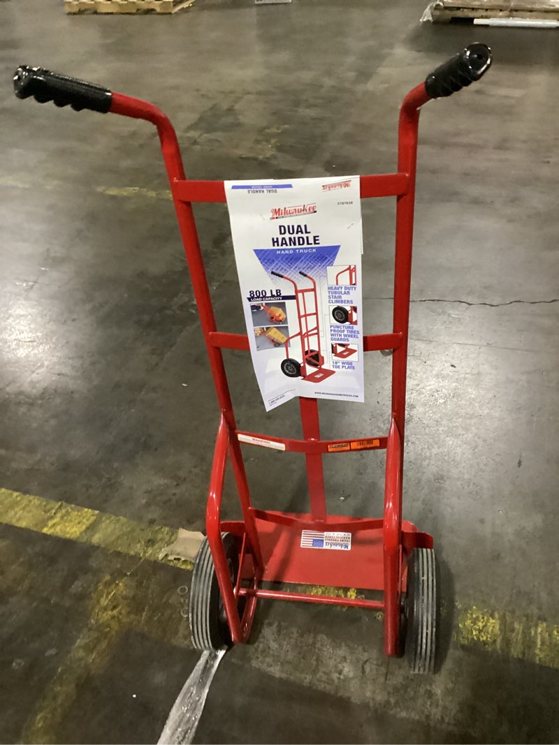 Condition photo showing Good Condition for Milwaukee 800-lb Capacity 2 -Wheel Red Steel Standard hand truck