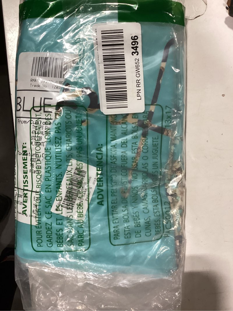 Condition photo showing New/Like New for Mandonce Two Piece Outfits for Women Pins Round Neck Printed T-shirt Elastic Shorts Loose Casual Suit Lake Green Print Small