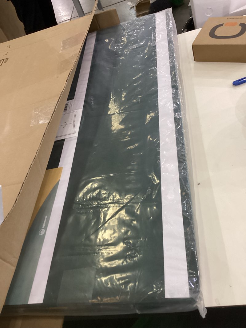 Condition photo showing As Is for Large Bulletin Board - 48 x 36 Inches, Decorative Felt Pin Board for Wall - 4' x 3' Foldable Photo Display Board with Self-Adhesive Tape, Includes 20 Push Pins - Dark Green Dark Green 48×36 inches