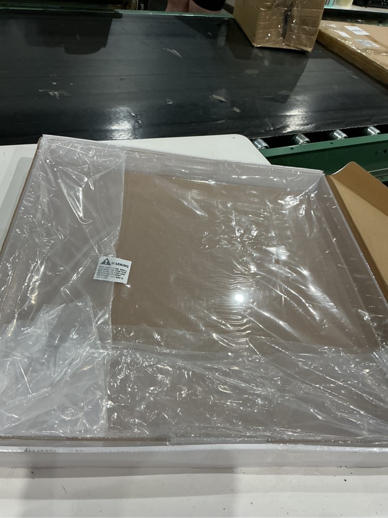 Condition photo showing Good Condition for 22×22 inches oversized clear acrylic ottoman tray extra large decorative tray spill-proof serving trays with handles king-size safe edge organizer for coffee table countertop breakfast clear 22" x 22" x 2"