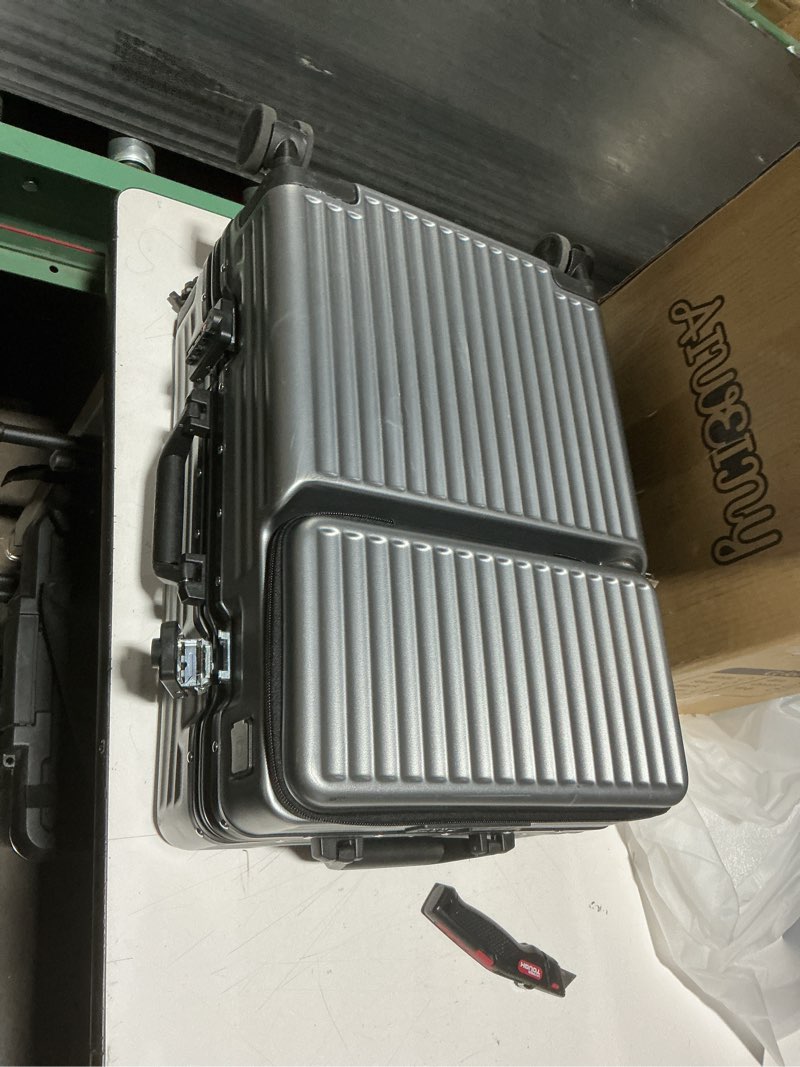 2-piece hardshell zipperless luggage set, 20/26\" aluminum frame hardshell spinner luggage, airline approved carry-on luggage, tsa lock, 360° quiet wheels with cup holder (grey)