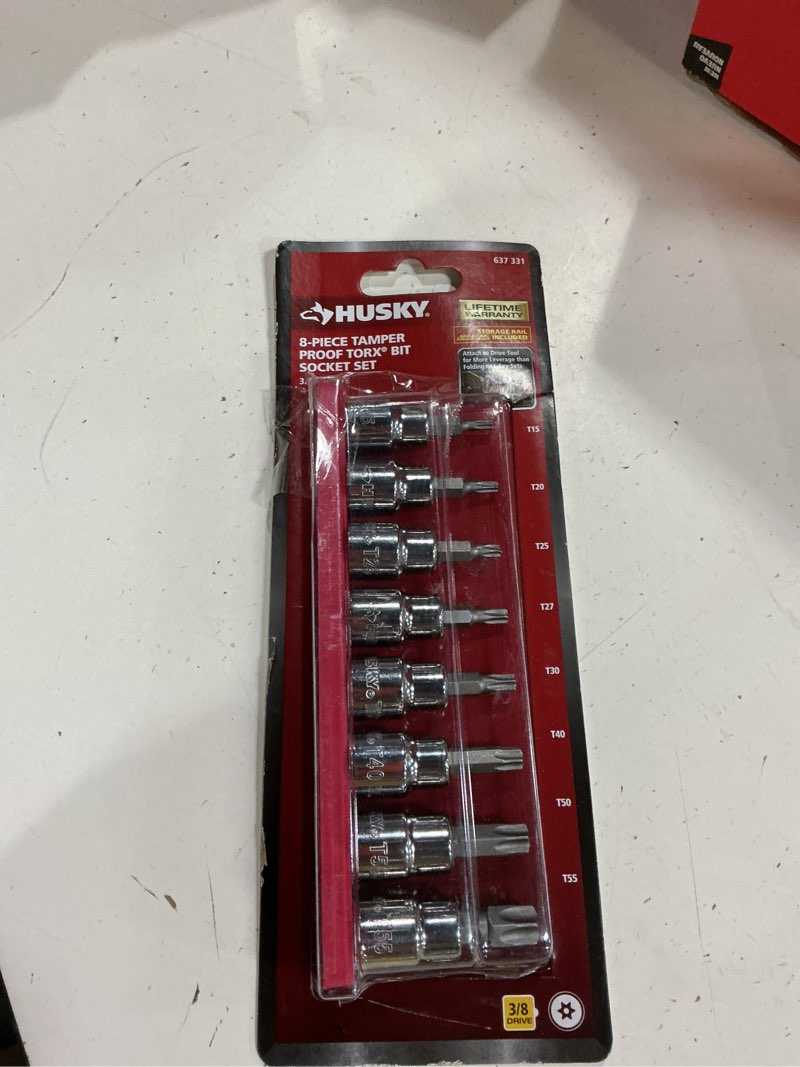 Condition photo showing New/Like New for 3/8 in. drive tamper proof torx bit socket set (8-piece)