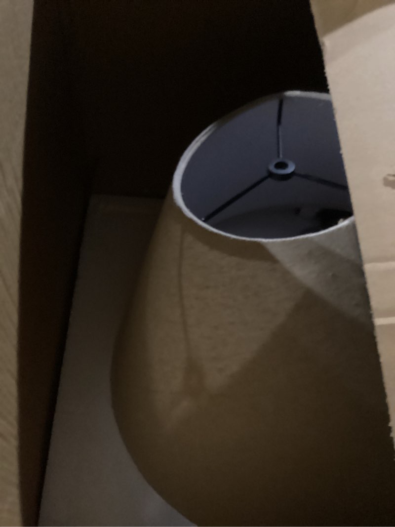 Condition photo showing Good Condition for signature design by ashley danset casual contemporary ul listed table lamp with empire hardback fabric shade and 3-way switch, wood, 30.13" high, brown