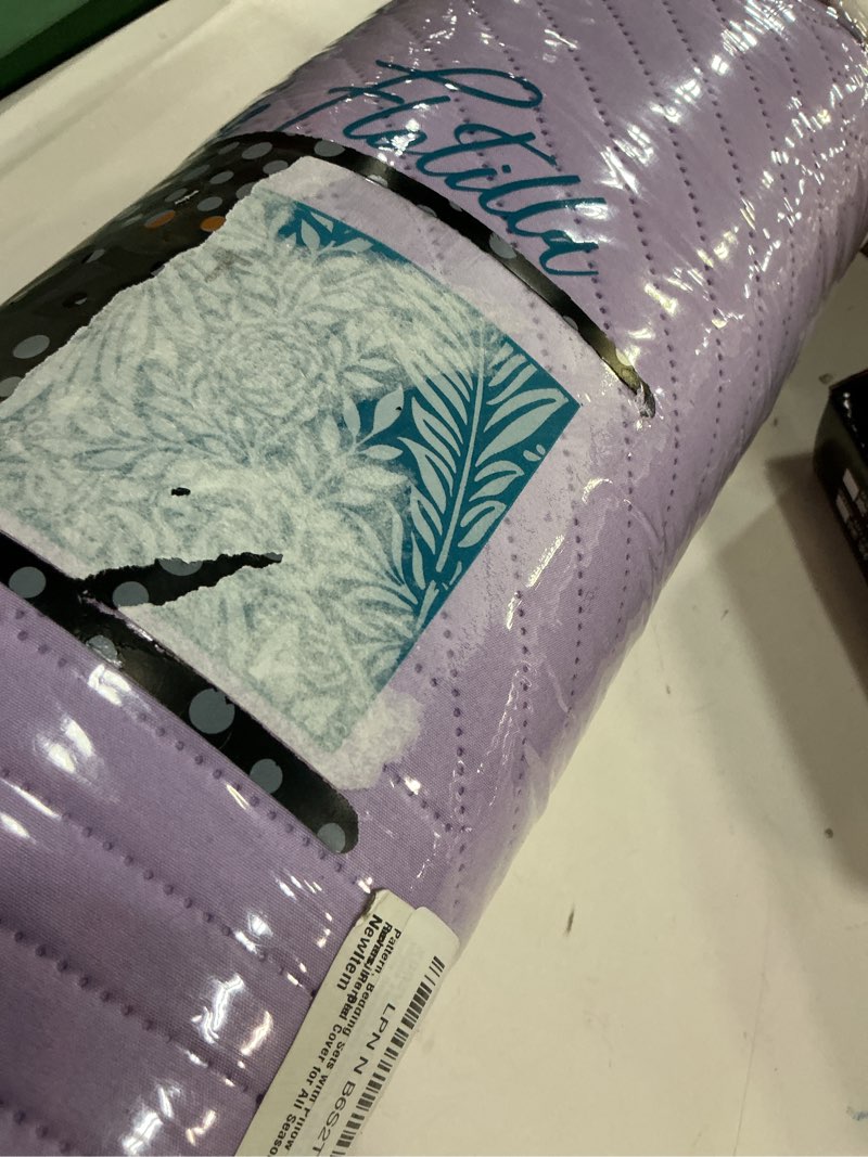 Condition photo showing Good Condition for whale flotilla twin quilt set, soft lightweight quilts bedspreads coverlet with embossed pattern, bedding sets with pillow sham, reversible bed cover for all seasons, 68x88 inches, purple purple twin (68"x88")