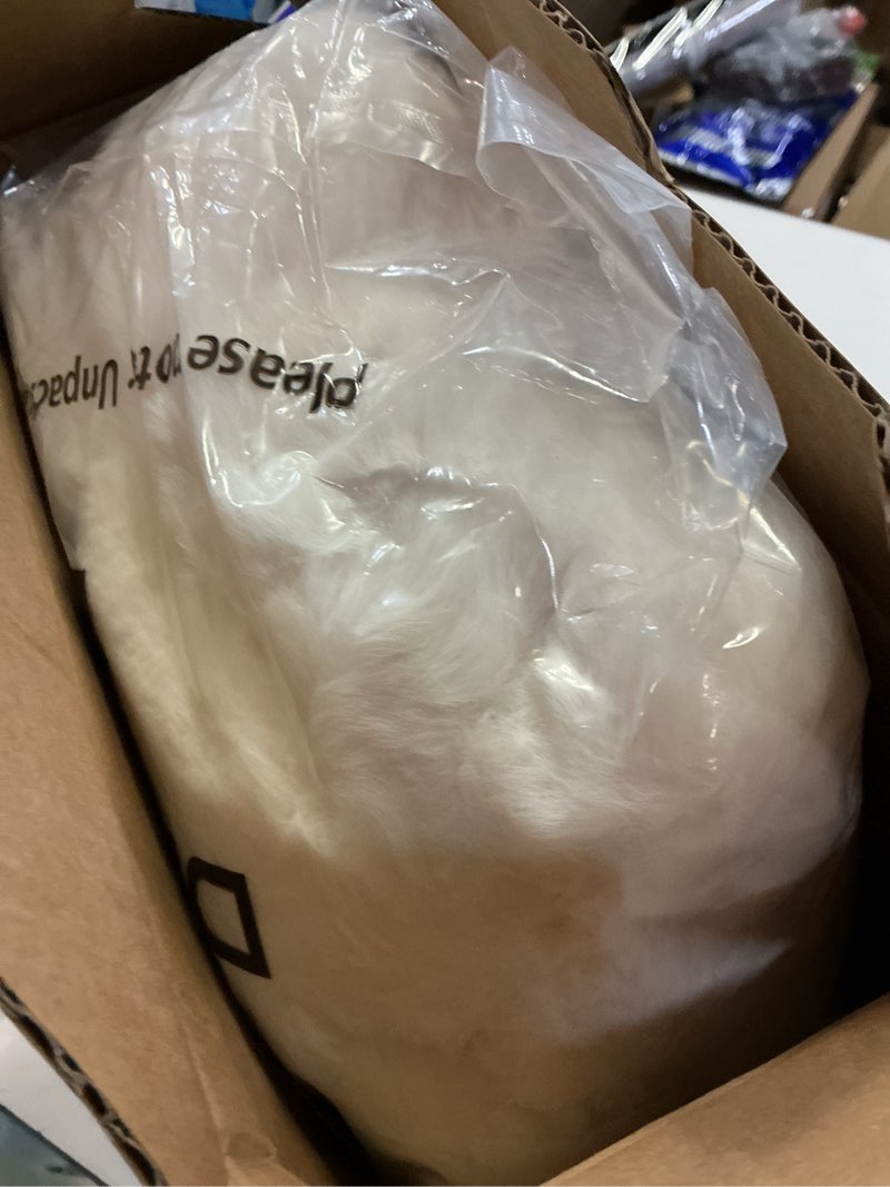 Condition photo showing New/Like New for faux fur throw blanket, thick warm bunny blanket with bubble texture, reversible fluffy blankets for couch and bed, soft cozy furry blanket for home décor, grey throw(50" x 60") grey