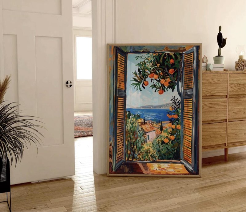 Henri Matisse Print: Fauvism Mediterranean Coastal View Art. 24 x 16 