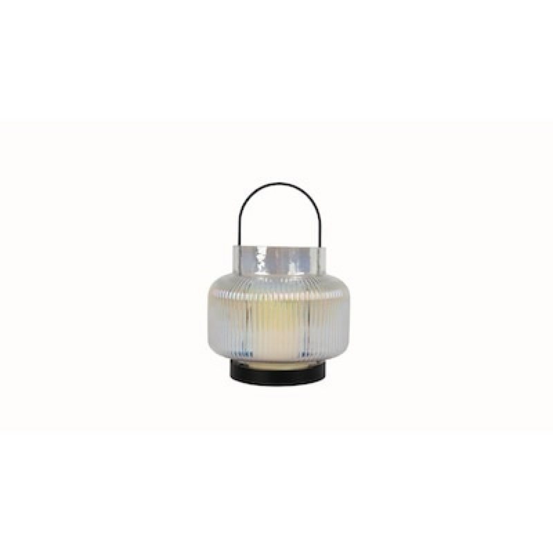  style selections 7.28-in x 9.84-in clear glass led light outdoor decorative lantern