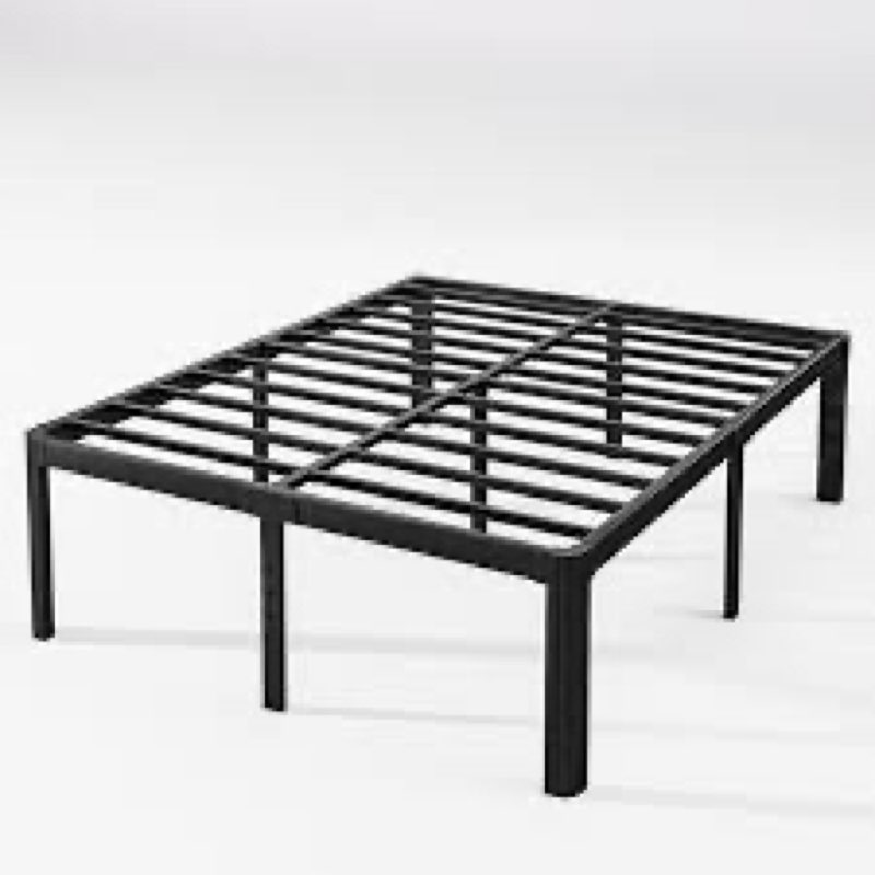 Roseann 18'' Heavy Duty Steel Platform Bed Frame with Round Corners, No Box Spring Needed, Noise Free